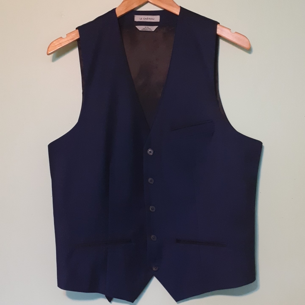 Vest, Navy Blue waist coat from Le Chateau Medium/M/Unisex
